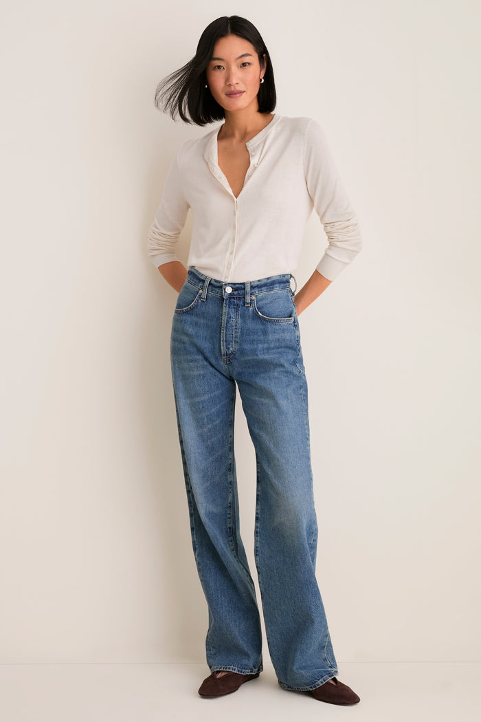 Ivory Cashmere Silk Spencer Cardigan
