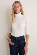 Ivory Cashmere Silk Tinley Turtleneck