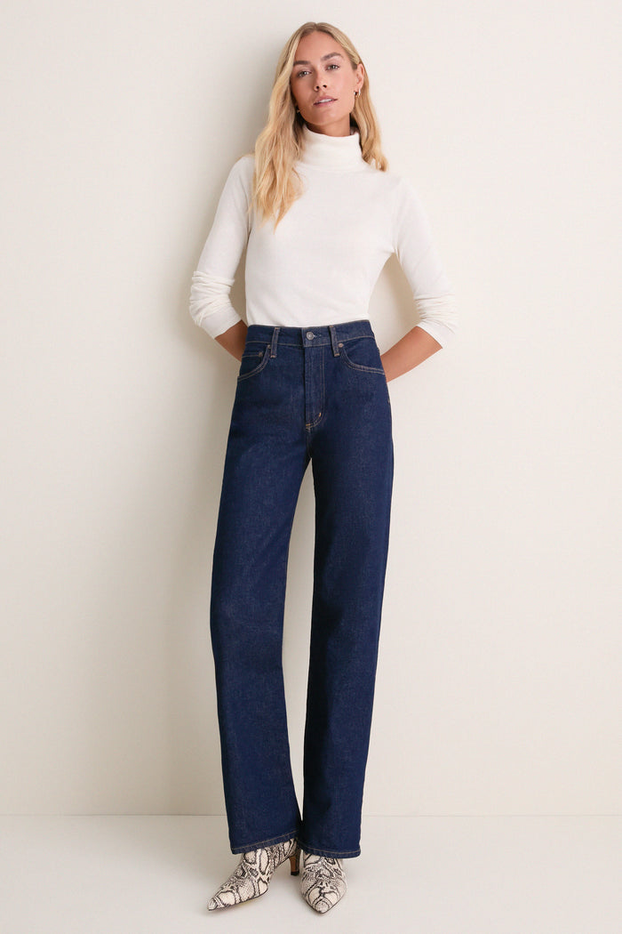 Ivory Cashmere Silk Tinley Turtleneck