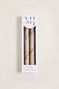 Ivory Climbing Vines Hand Painted Taper Candles (Set of 2)