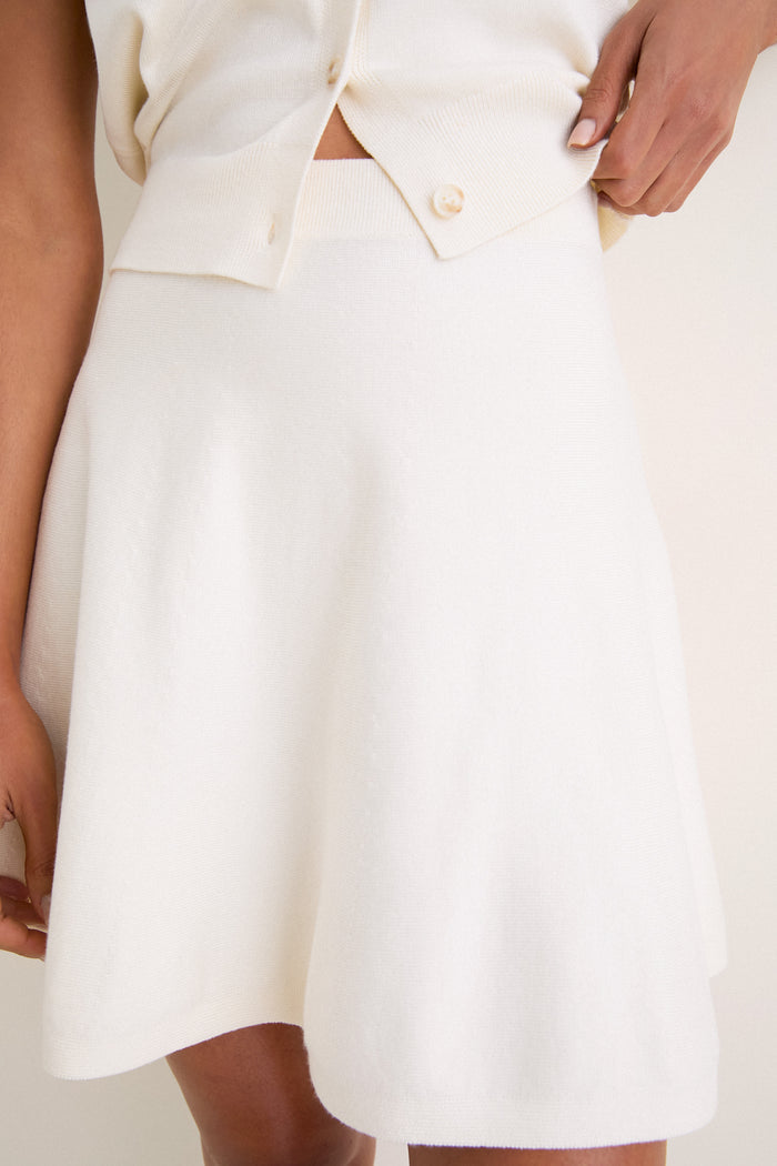 Ivory Connie Knit Mini Skirt