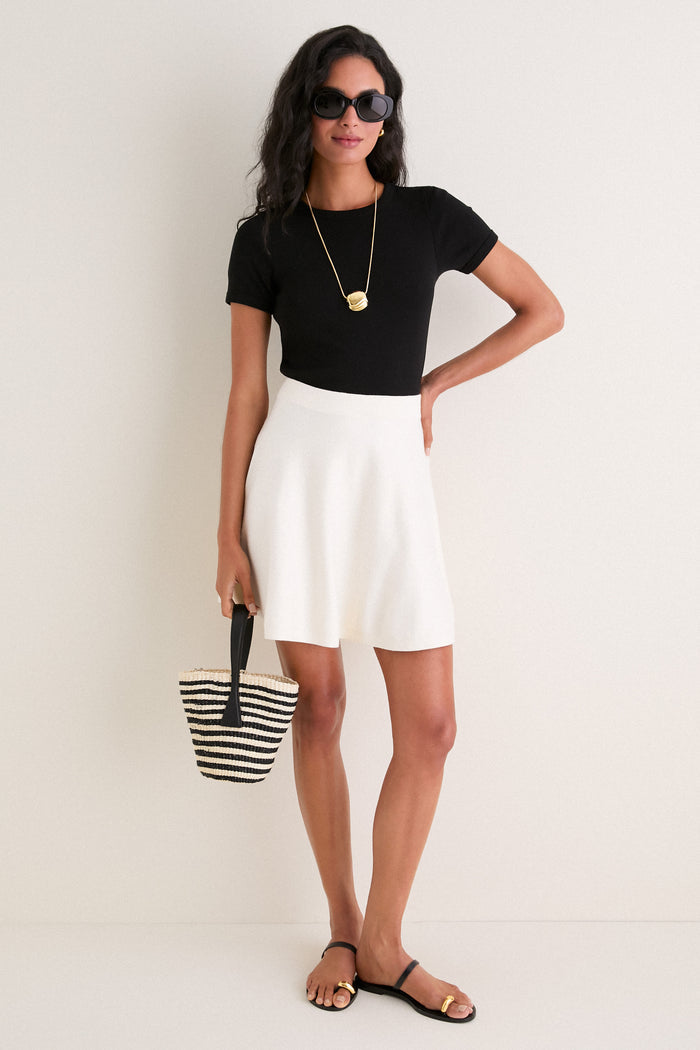 Ivory Connie Knit Mini Skirt