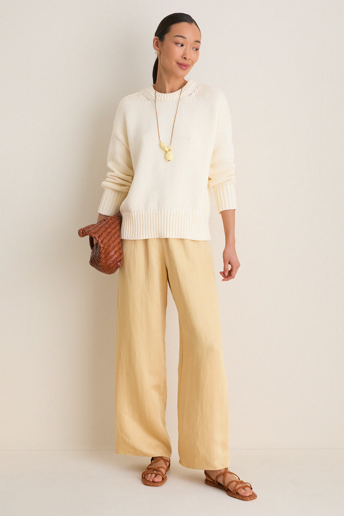 Ivory Cotton Cliff Crewneck