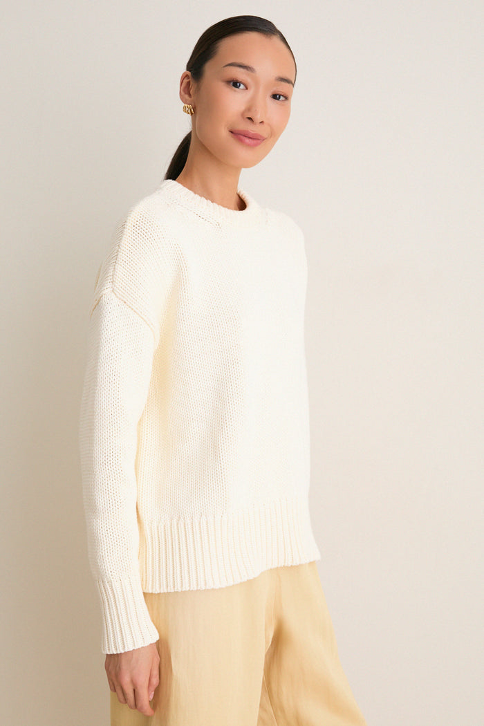 Ivory Cotton Cliff Crewneck