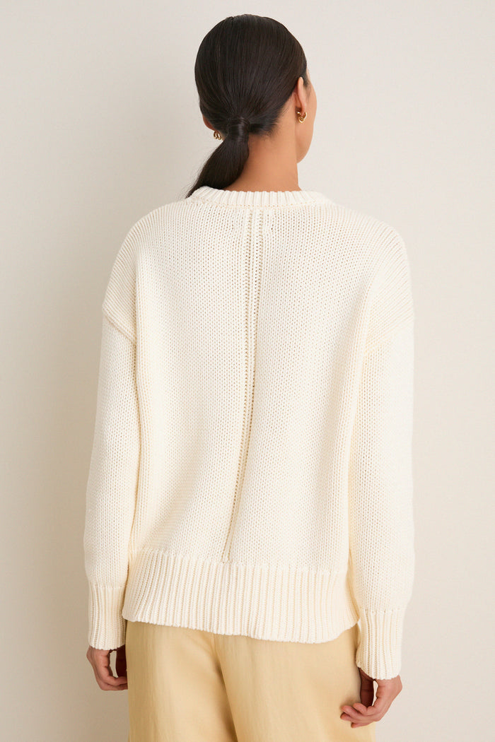 Ivory Cotton Cliff Crewneck