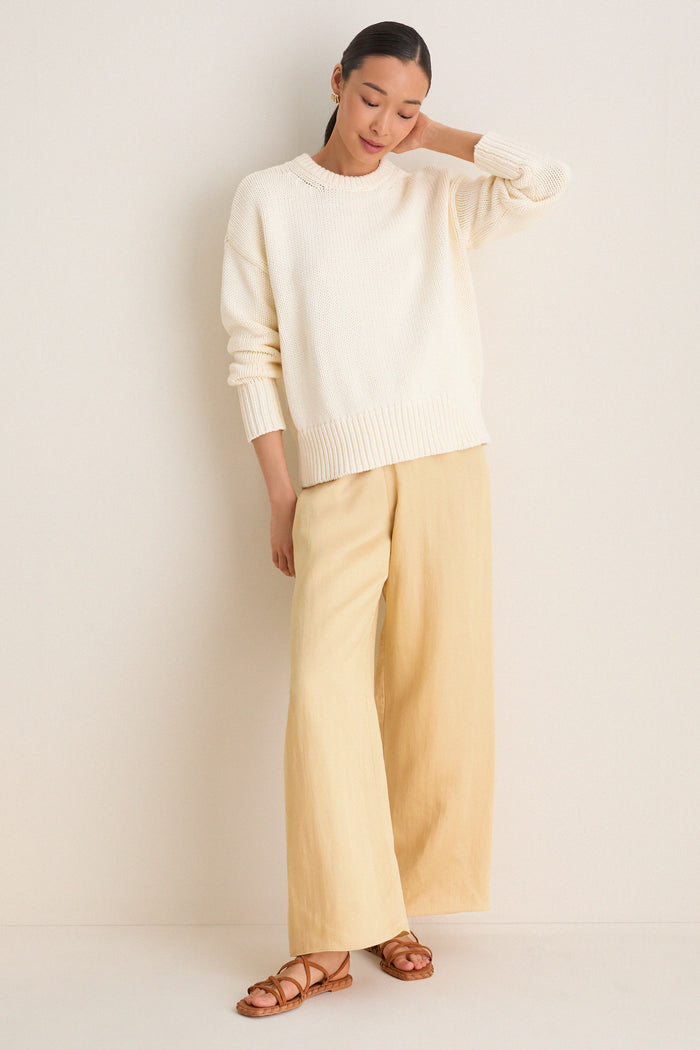 Ivory Cotton Cliff Crewneck