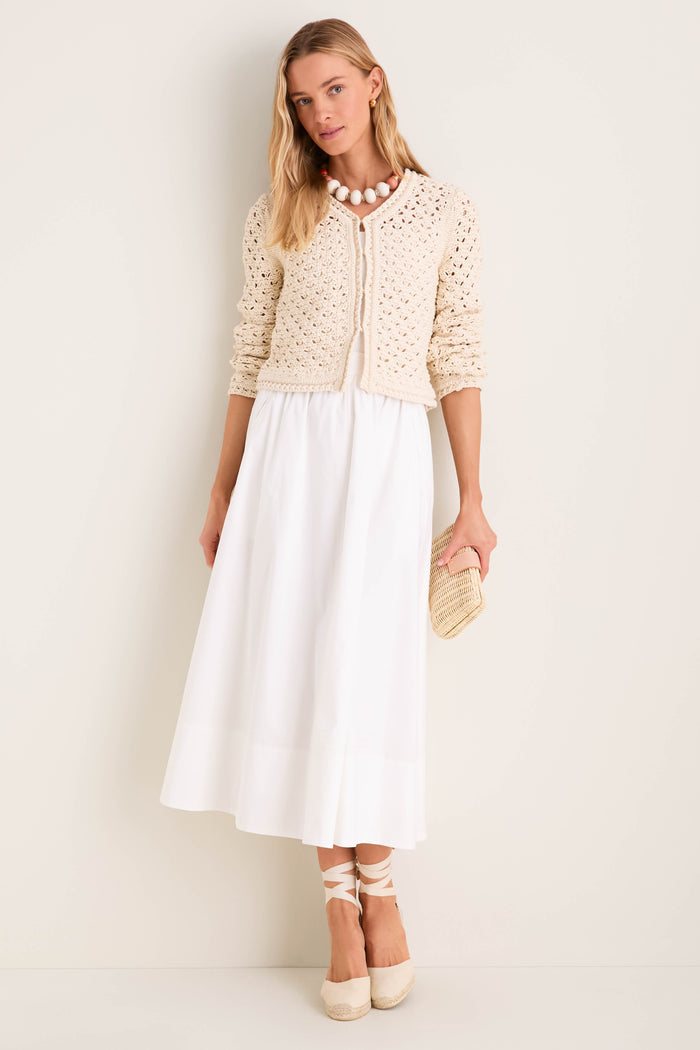 Ivory Crochet Daisy Cardigan