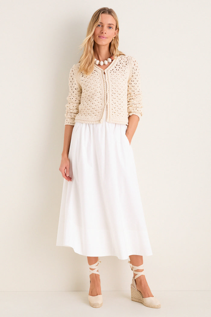 Ivory Crochet Daisy Cardigan