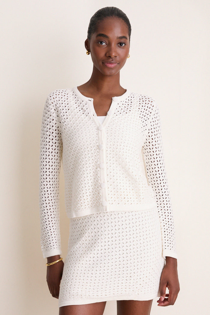 Ivory Crochet Martha Cardigan