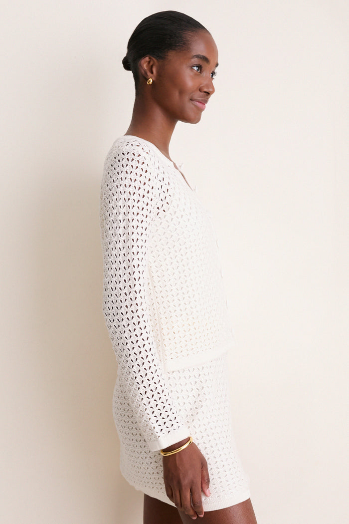 Ivory Crochet Martha Cardigan