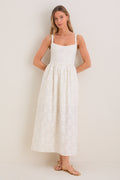 Ivory Jacquard Jour Maxi Dress