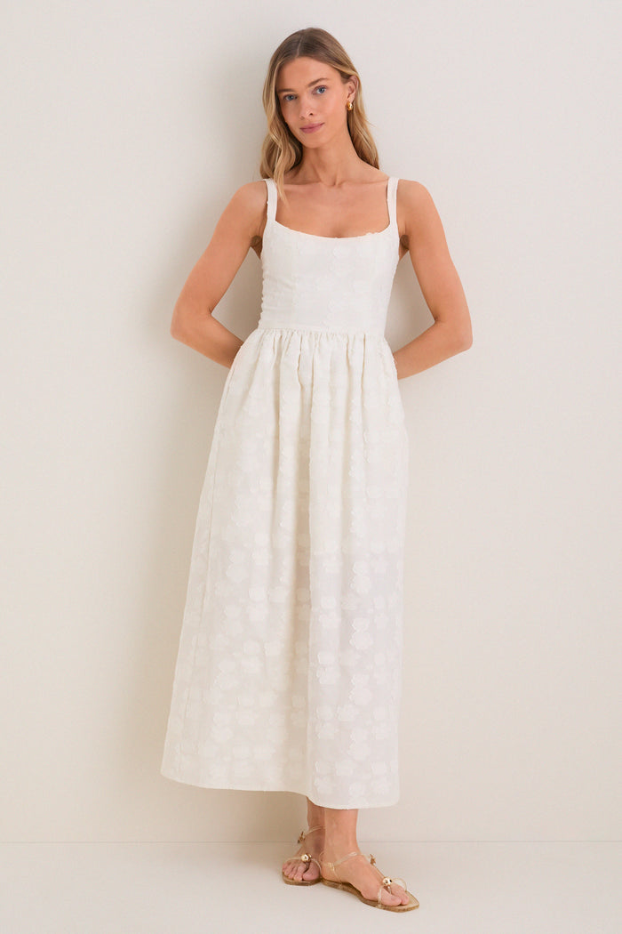 Ivory Jacquard Jour Maxi Dress