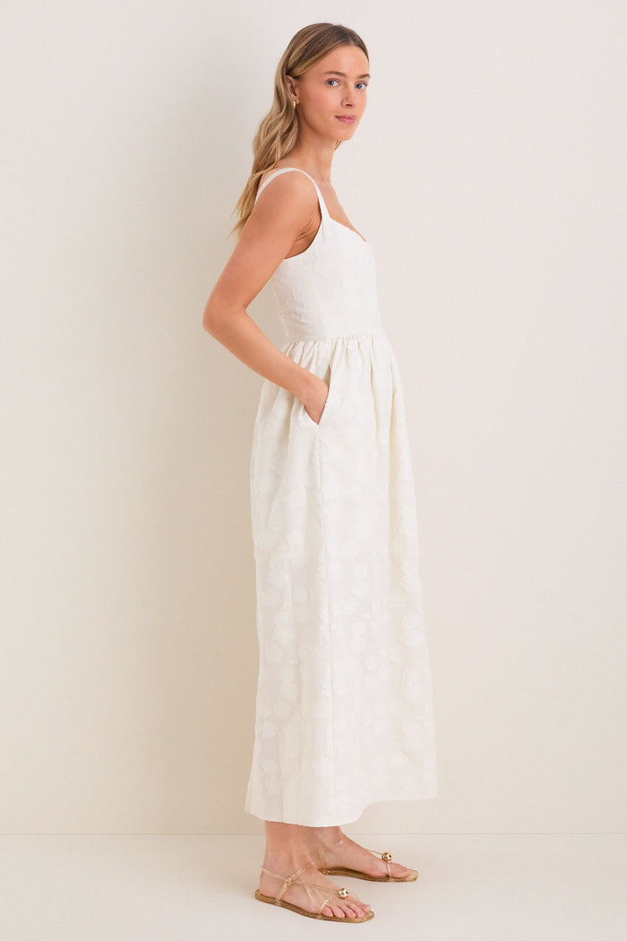 Ivory Jacquard Jour Maxi Dress