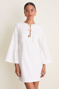 Ivory Linen Shell Hardware Etta Mini Caftan