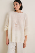 Ivory Mohair Francine Crewneck