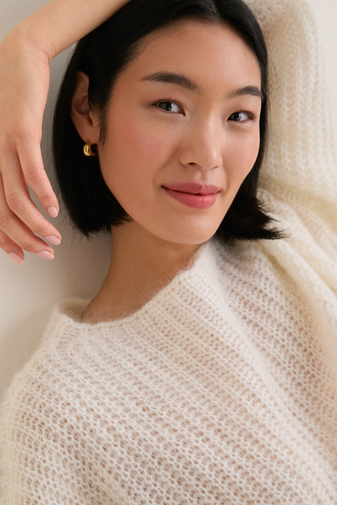 Ivory Mohair Francine Crewneck