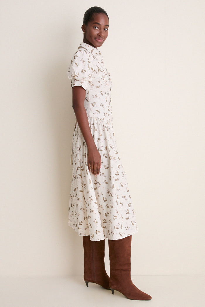 Ivory Olive Hannah Midi Shirt Dress