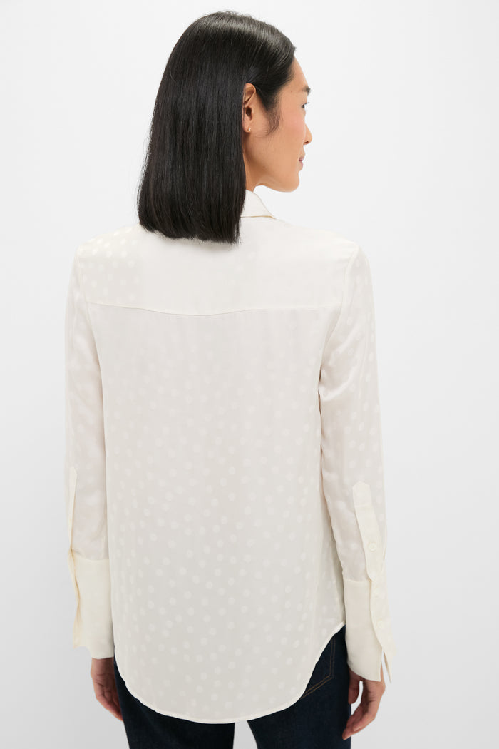 Ivory Scattered Dot Jacquard Amanda Shirt