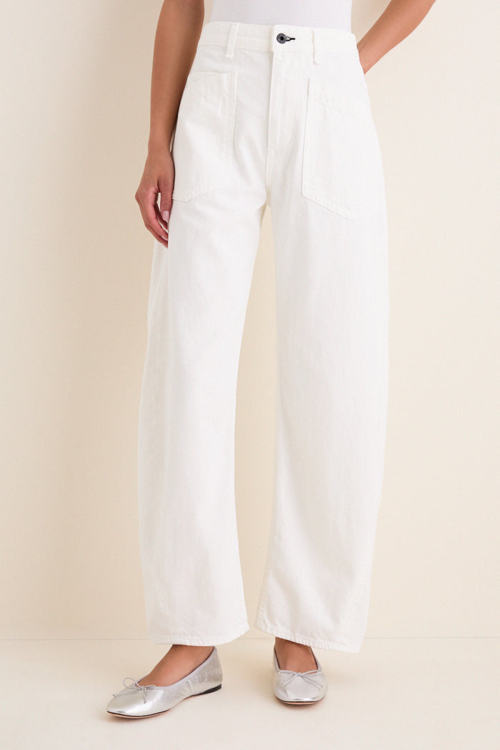 Ivory Twisted Barrel Jean