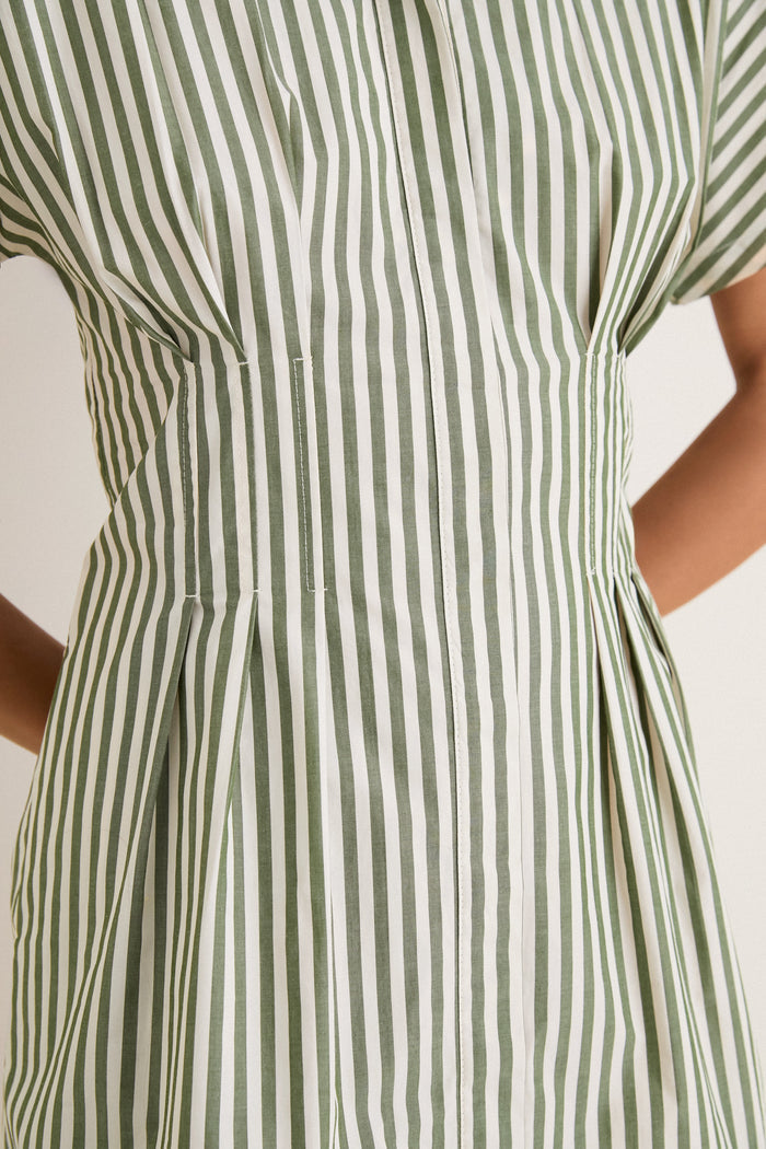 Jardin Stripe Cotton Poplin Mini Callie Dress