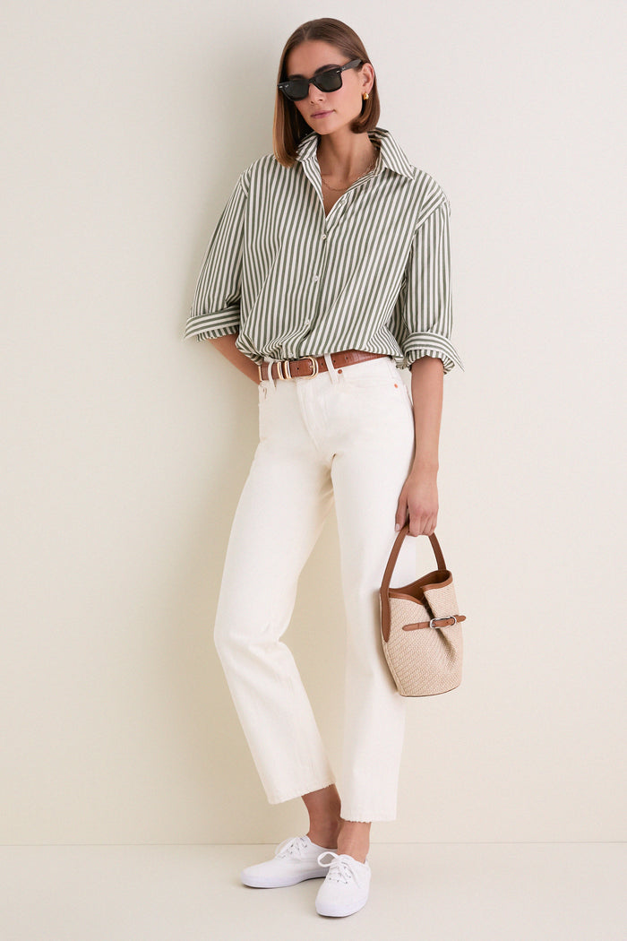Jardin Stripe Cotton Poplin Nadine Button Down