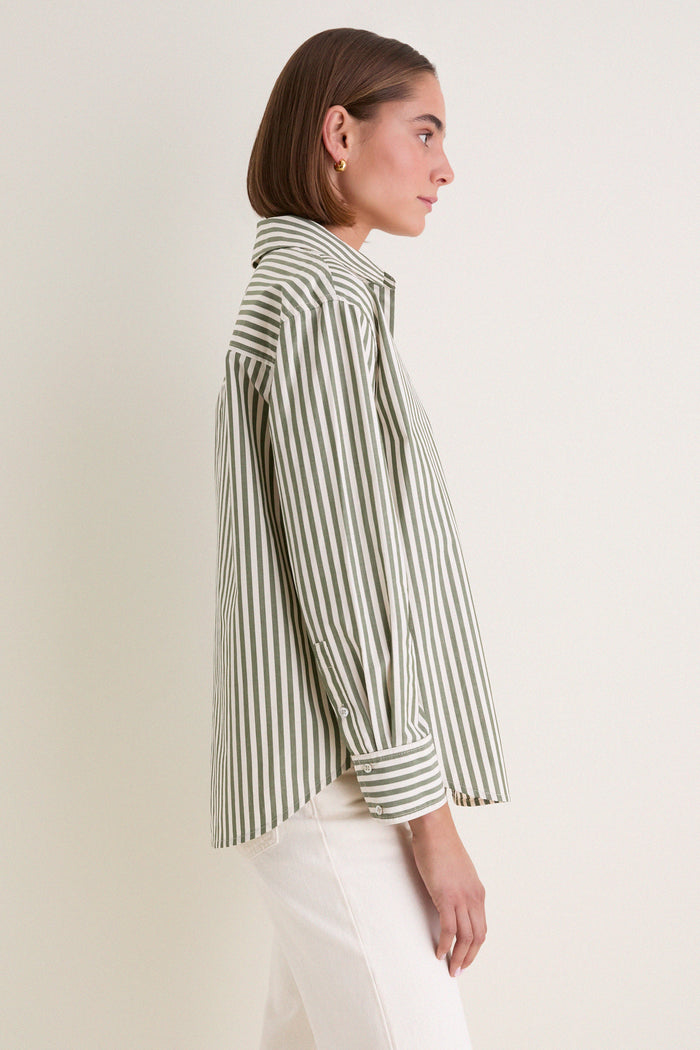 Jardin Stripe Cotton Poplin Nadine Button Down