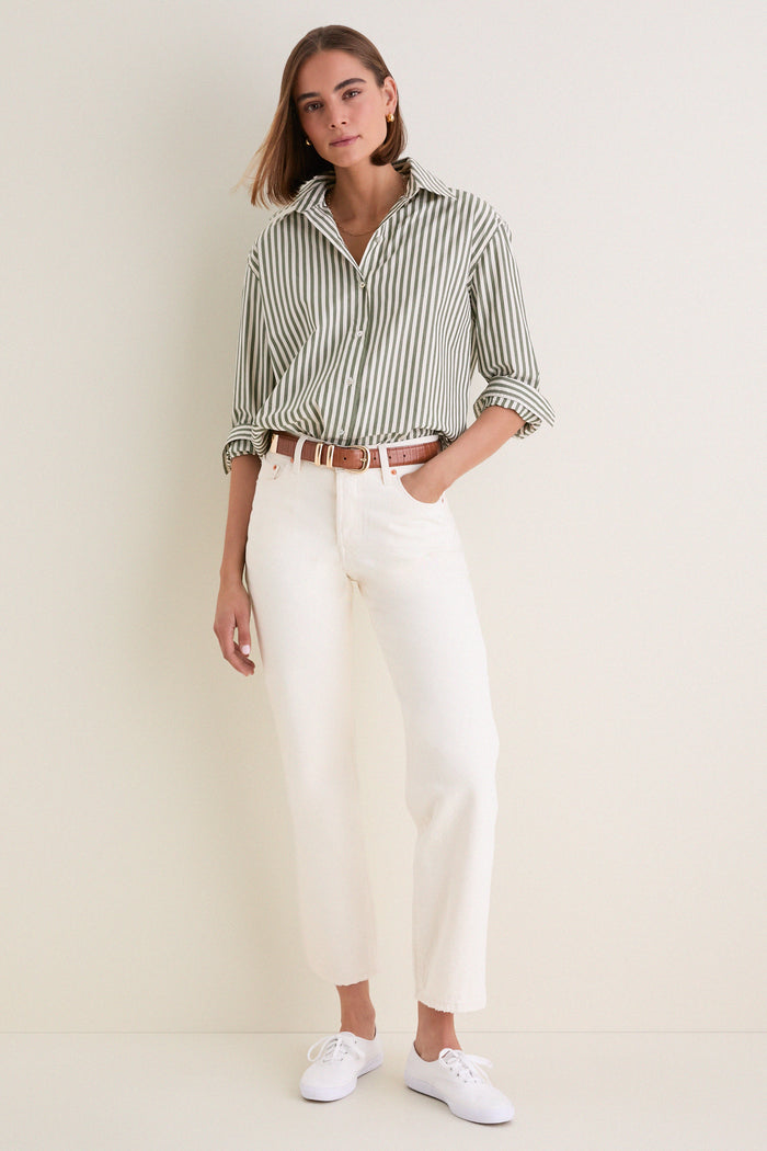 Jardin Stripe Cotton Poplin Nadine Button Down