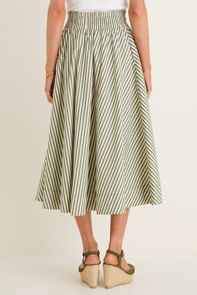 Jardin Stripe Cotton Poplin Niki Circle Skirt