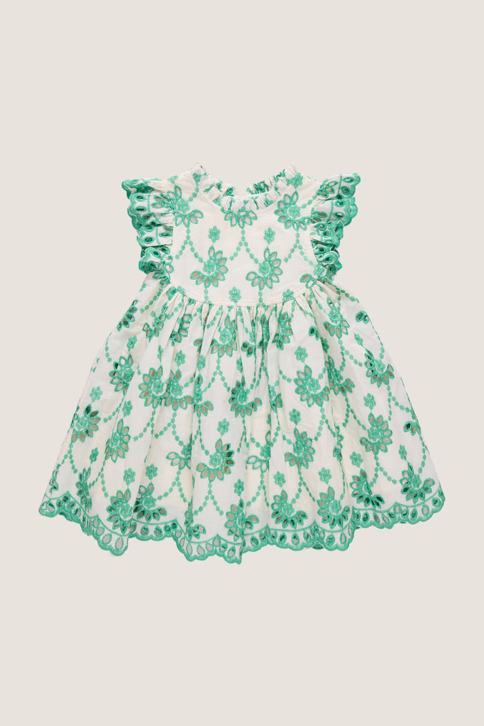 Kelly Green Eyelet Cynthia Dress