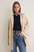 Khaki Drew Mid-Length Trench Coat