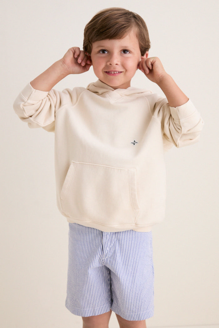 Kids Ecru French Terry Surfside Hoodie
