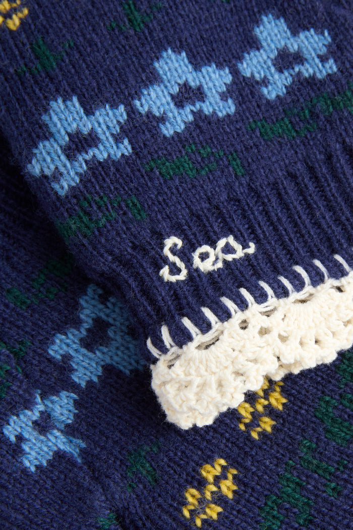 Kids Navy Preston Knit Mittens
