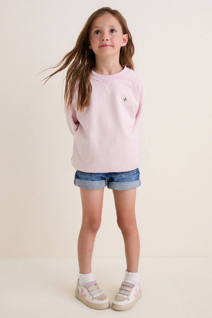 Kids Pink French Terry Jetties Sweatshirt