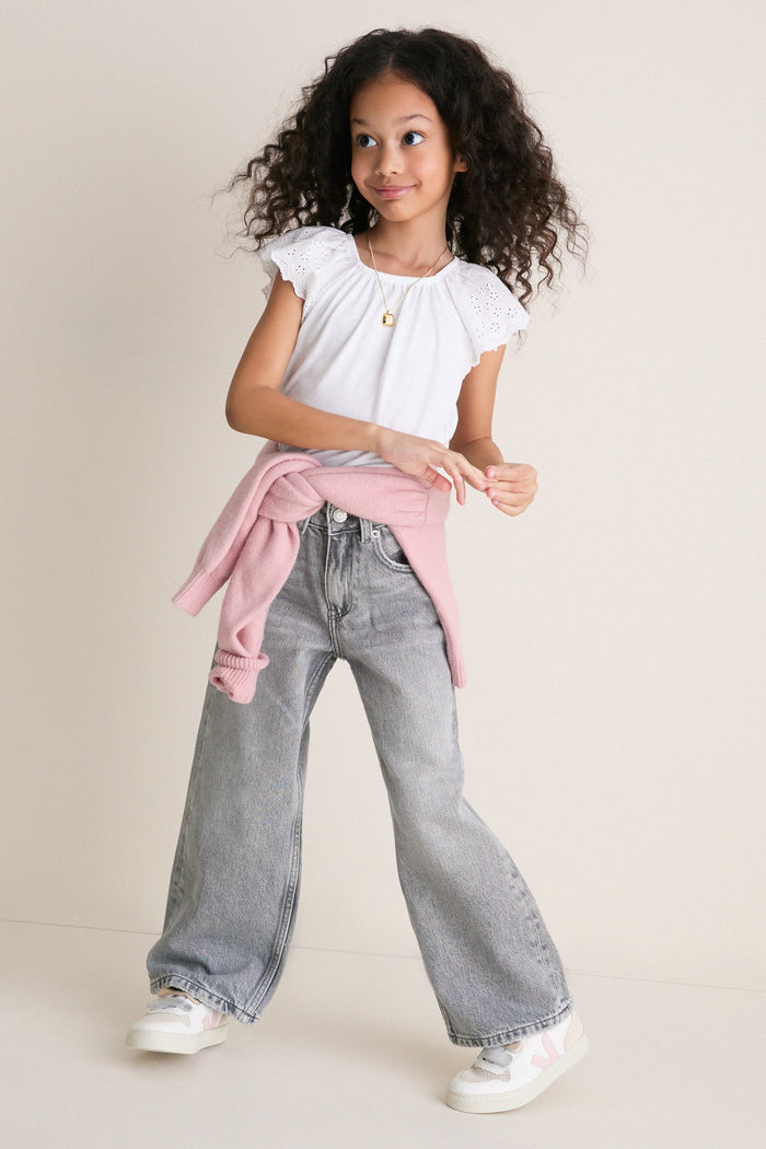 Kids White Petale Small V-10 Sneakers