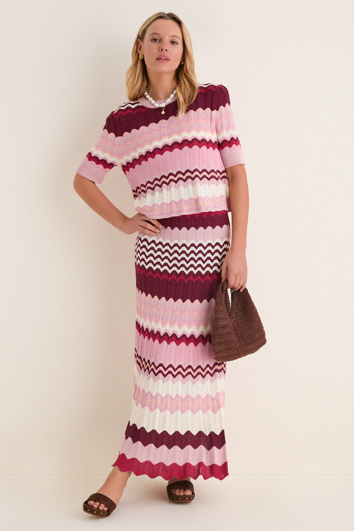 La Vie En Rose Stripe Sylvie Skirt