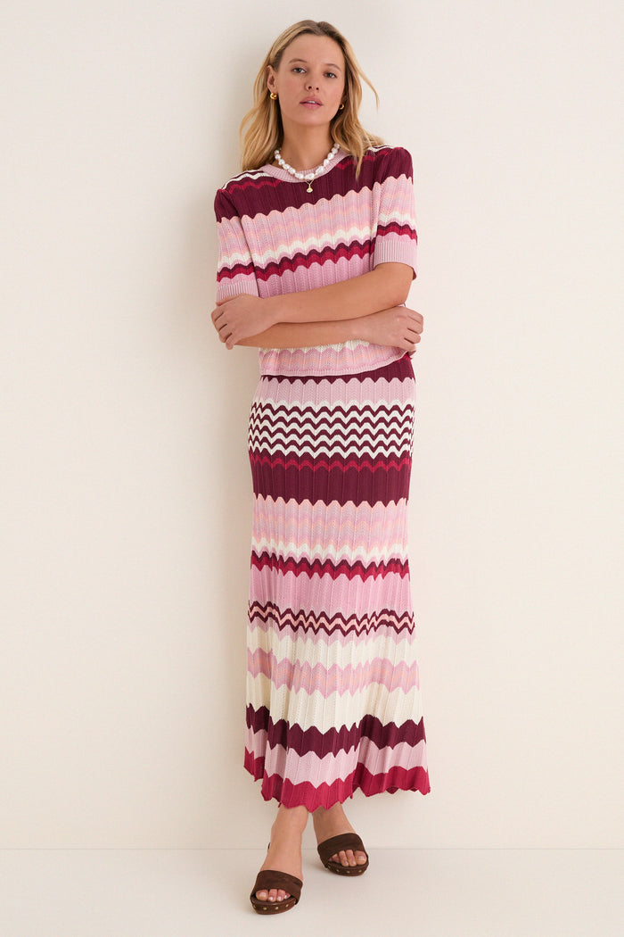 La Vie En Rose Stripe Sylvie Skirt
