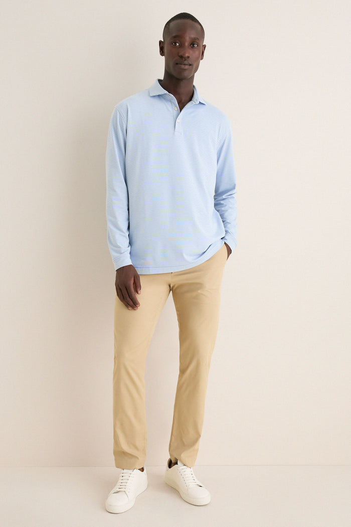 Lakeside Lyons Stripe Performance Long Sleeve Polo