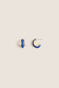 Lapis Semi Stone Combo Chubby Hoop Earrings