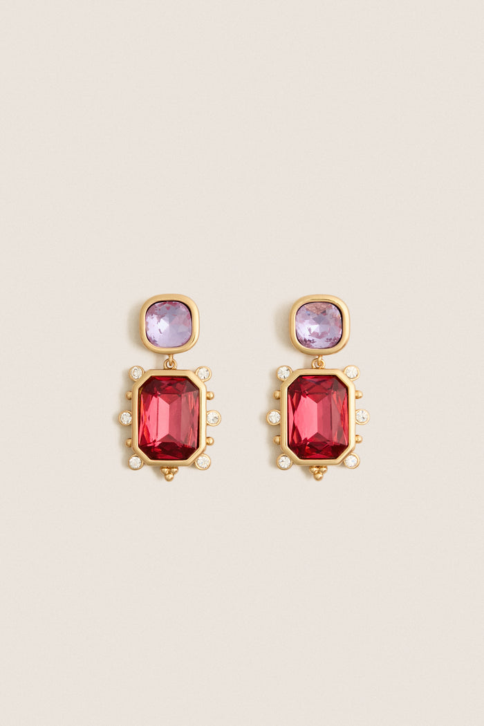 Lavender and Garnet Fantasia Earrings