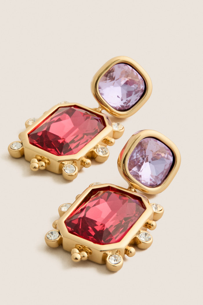 Lavender and Garnet Fantasia Earrings