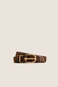Leopard and Gold Leather Clara Belt