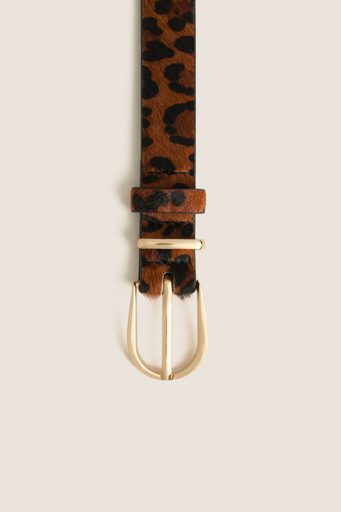 Leopard and Gold Leather Clara Belt