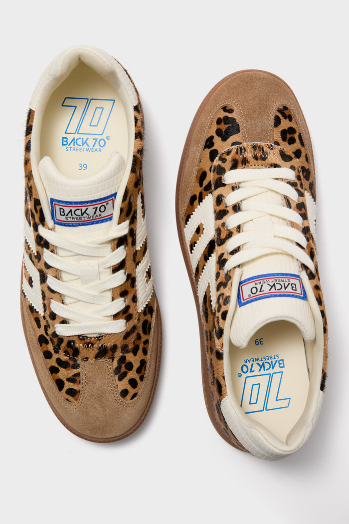Leopard Cuoio Milk Boston Sneakers
