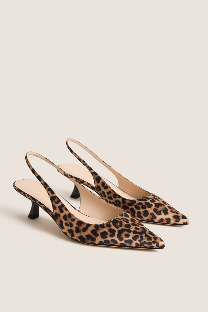 Leopard Satin Audrey Heels