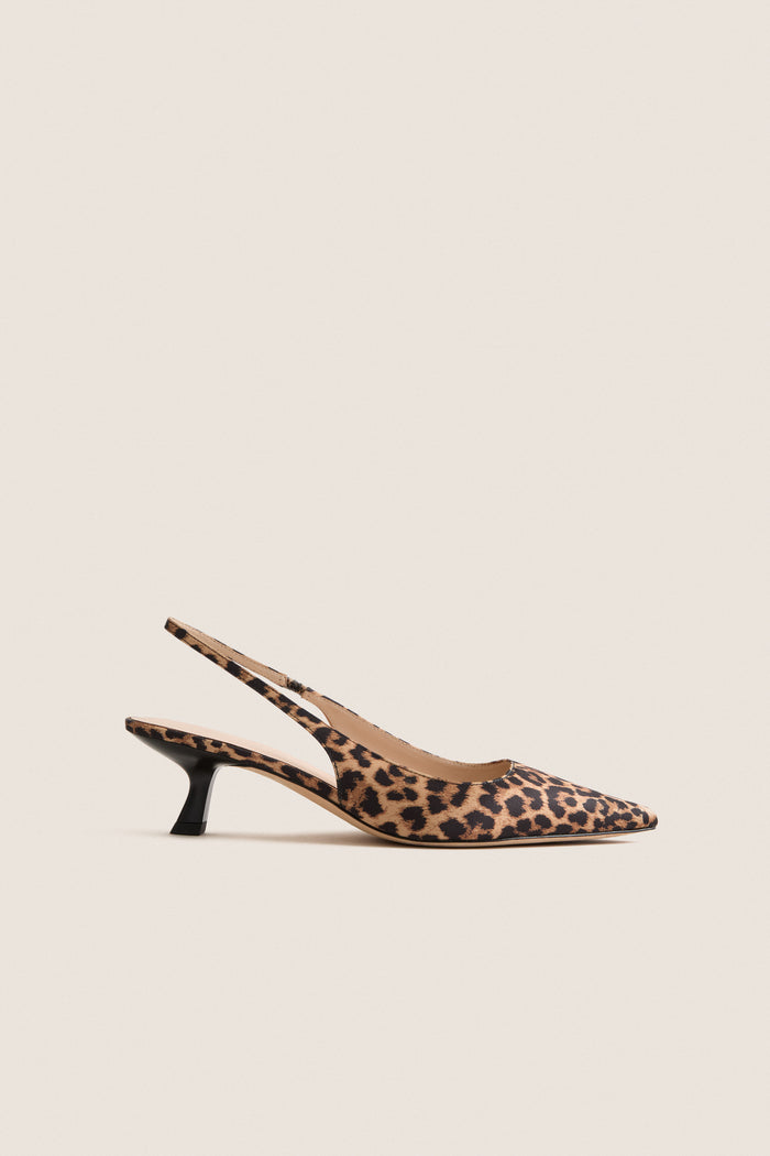 Leopard Satin Audrey Heels