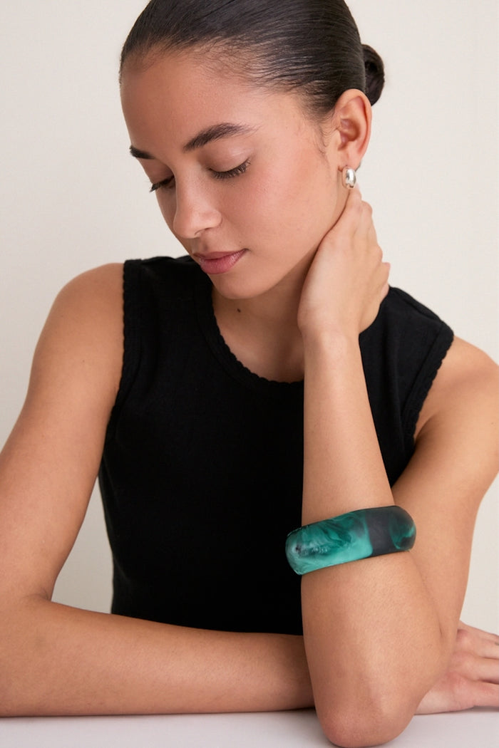 Lichen Organic Bangle Large - Wide