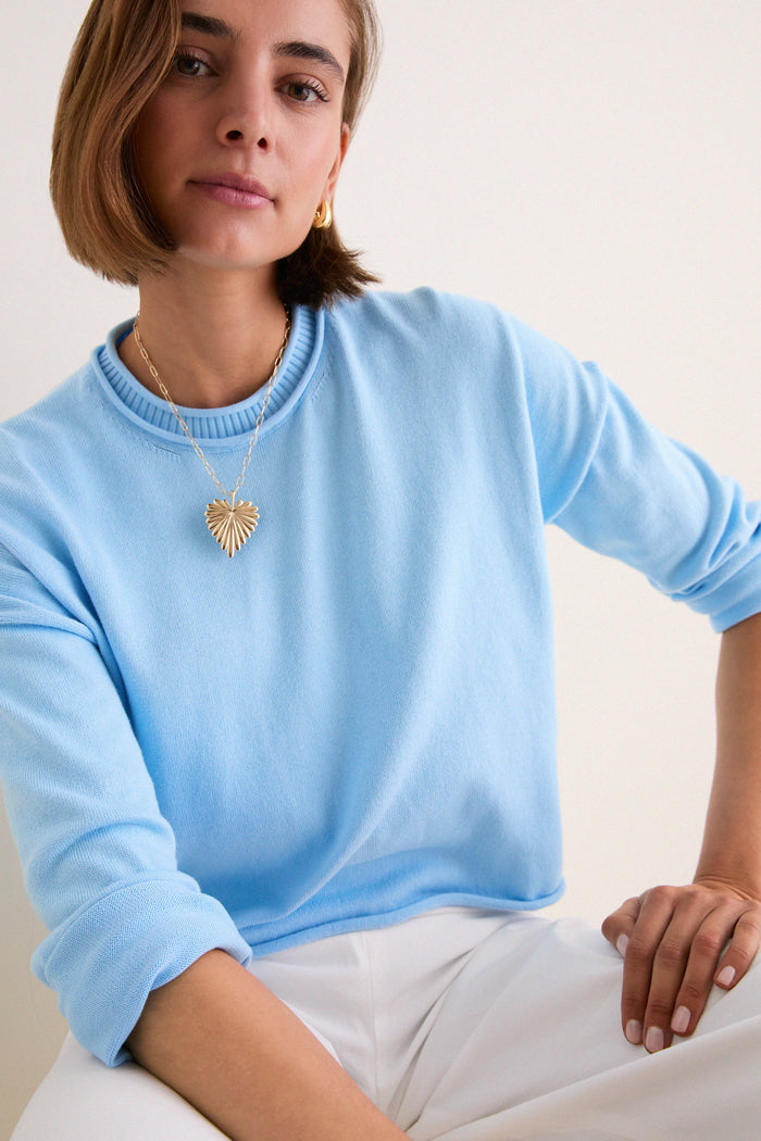 Light Blue Cotton Dominick Sweater