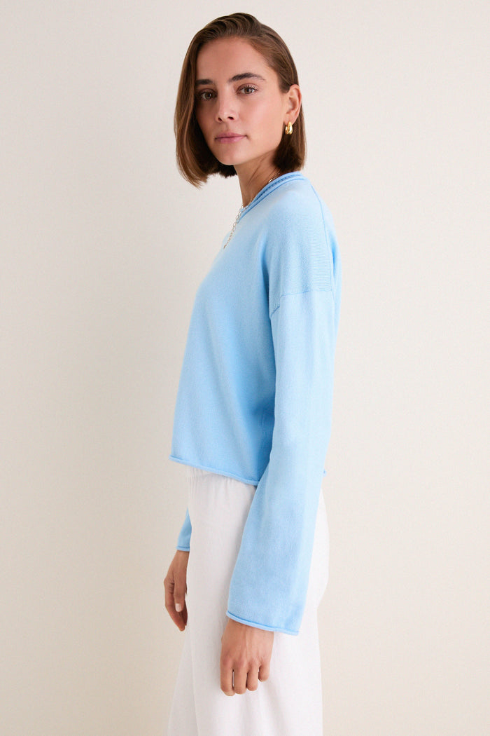 Light Blue Cotton Dominick Sweater