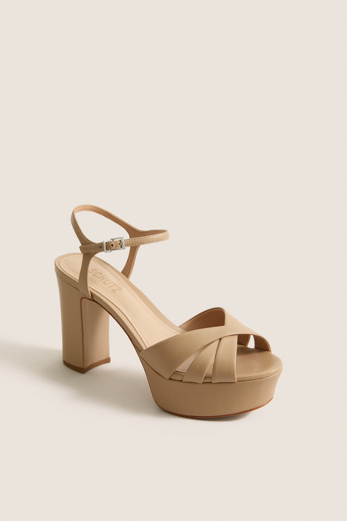 Light Nude Keefa Platform Heels