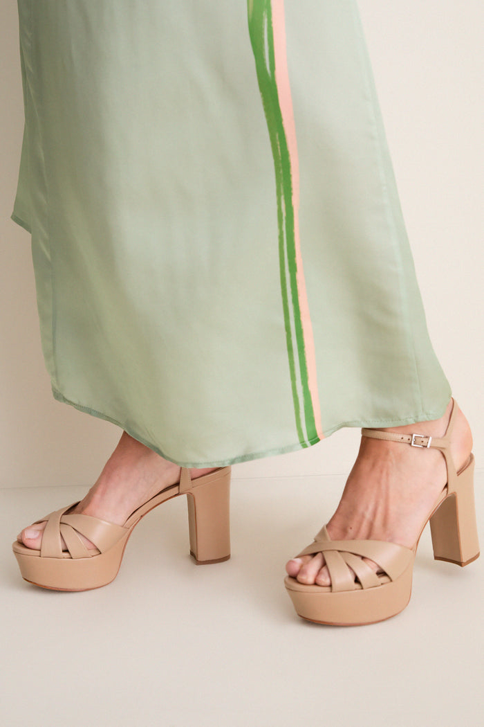 Light Nude Keefa Platform Heels
